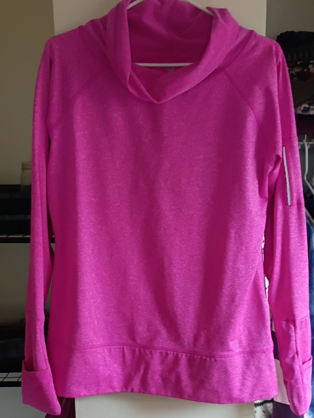 90 Degree By Reflex Bright Pink Cowl Neck Pullover